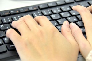 キーボードと手